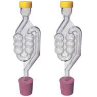 2 x Bubbler Airlocks with Rubber Bungs for Glass Demijohn