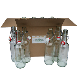 500ml Clear Glass Swing Top Bottles With Ceramic Stoppers- Box Of 12