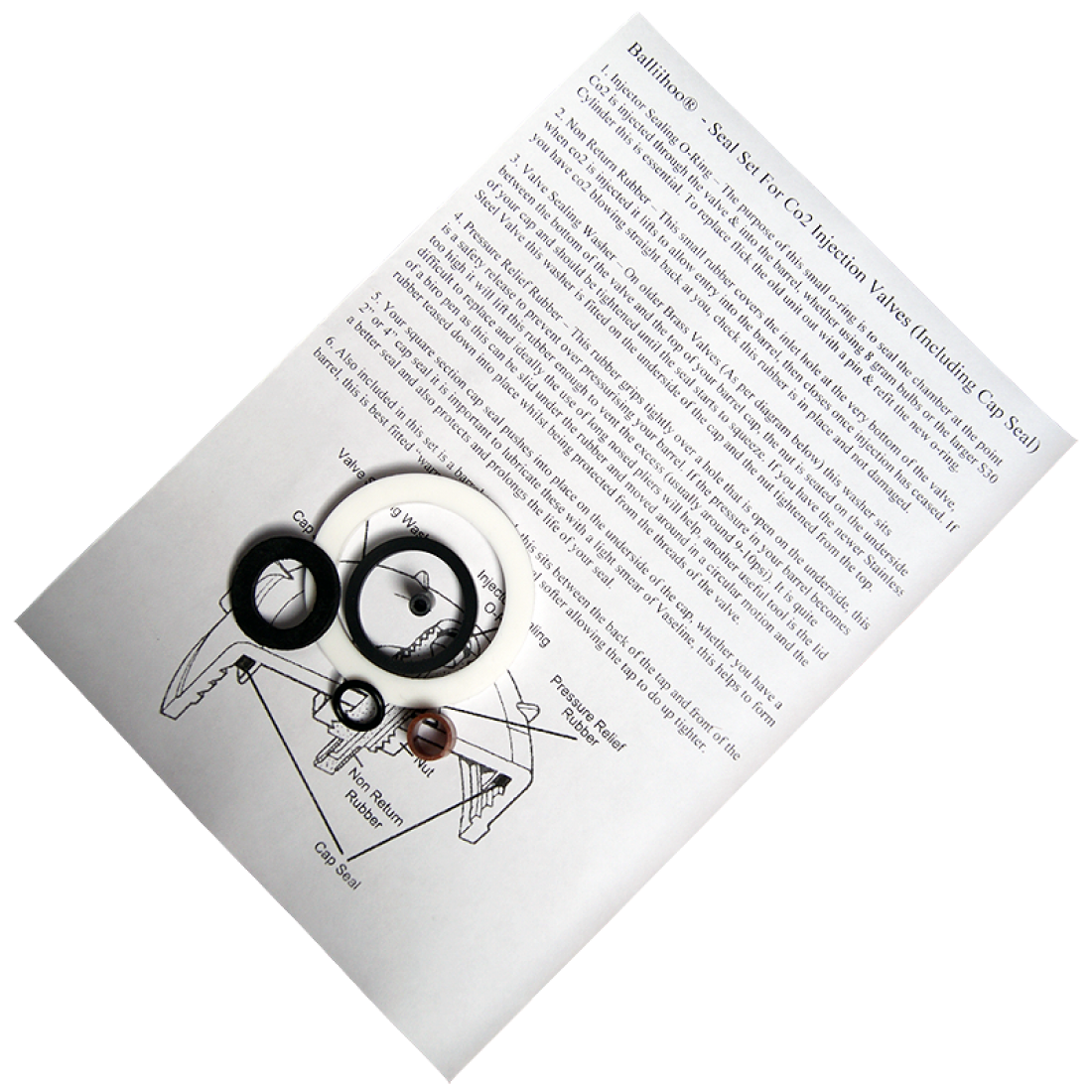 Valve & Cap Seal Set For Pressure Barrels With 2 Inch Caps The