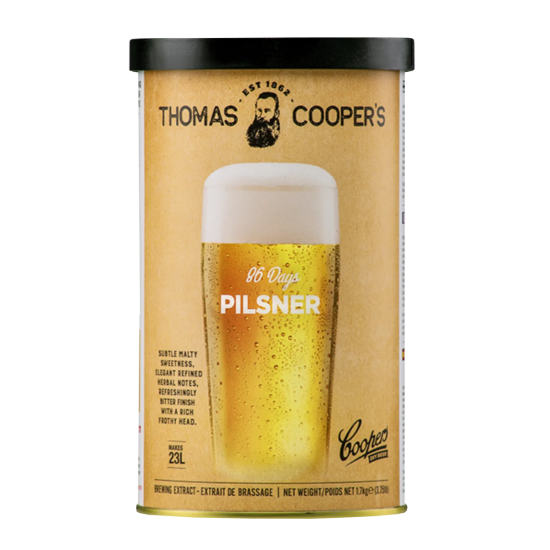Coopers 86 Day Pilsner - 1.7kg - 40 Pint - Single Tin Beer Kit