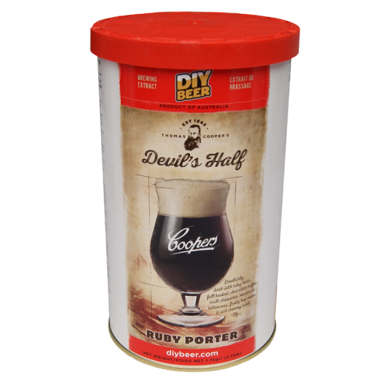 Coopers Devils Half Ruby Porter - 1.7kg - 40 Pint - Single Tin Beer Kit