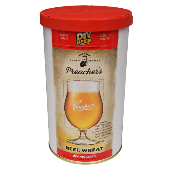 Coopers Preachers Hefe Wheat Beer - 1.7kg - 40 Pint - Single Tin Beer Kit