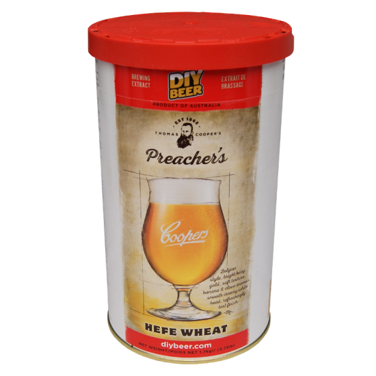 Coopers Preachers Hefe Wheat Beer - 1.7kg - 40 Pint - Single Tin Beer Kit Coopers Preachers Hefe Wheat Beer - 1.7kg - 40 Pint - Single Tin Beer Kit