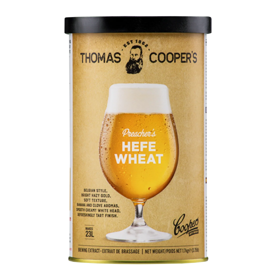 Coopers Preachers Hefe Wheat Beer - 1.7kg - 40 Pint - Single Tin Beer Kit