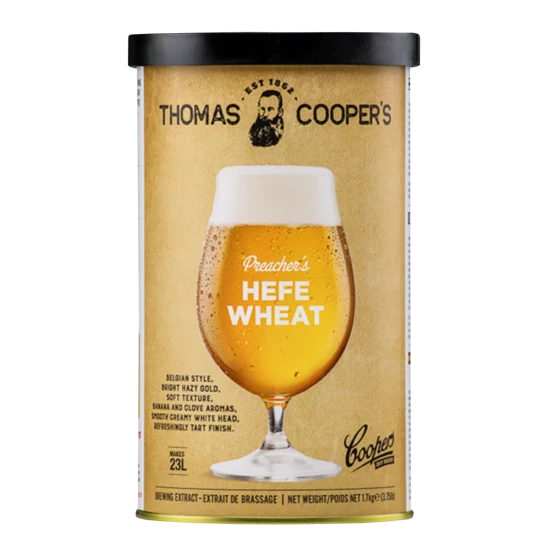 Coopers Preachers Hefe Wheat Beer - 1.7kg - 40 Pint - Single Tin Beer Kit