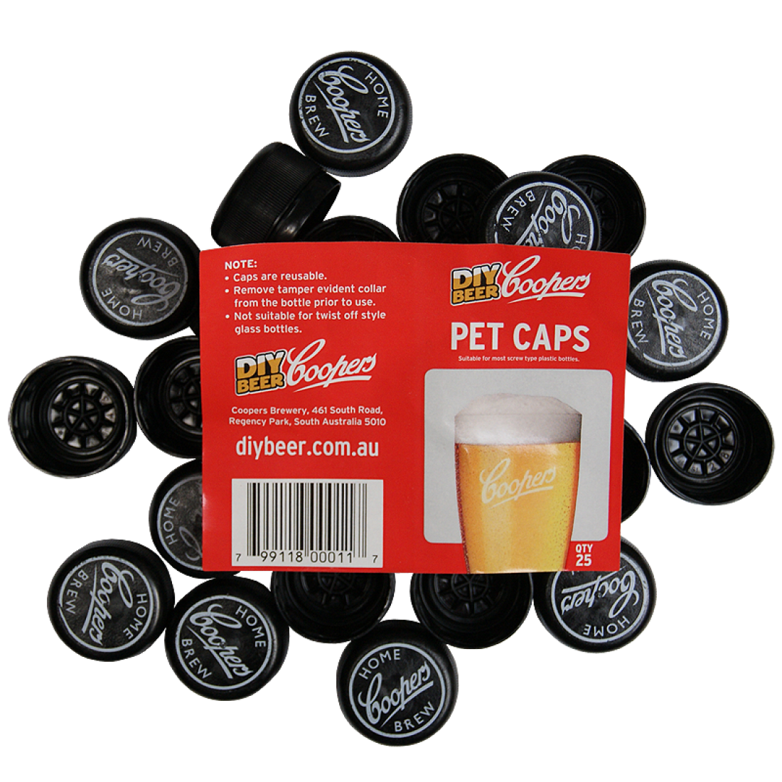 Spare Caps To Fit Coopers 500ml Amber Pet Bottles 25 The Homebrew