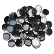 250 Black Crown Caps - 26mm - For Beer Bottles