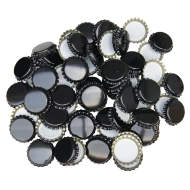 100 Black Crown Caps - 26mm - For Beer Bottles