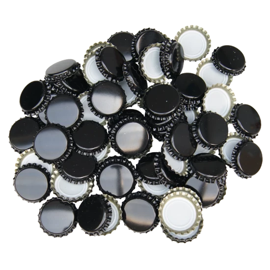 100 Black Crown Caps - 26mm - For Beer Bottles
