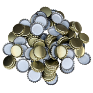 250 Gold Crown Caps - 26mm - For Beer Bottles