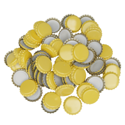 1000 Yellow Crown Caps - 26mm - For Standard Beer Bottles