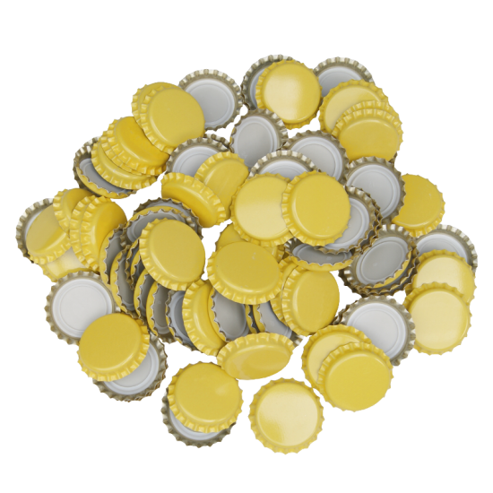 1000 Yellow Crown Caps - 26mm - For Standard Beer Bottles