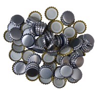 250 Silver Crown Caps - 26mm - For Beer Bottles