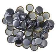 250 Silver Crown Caps - 26mm - For Beer Bottles
