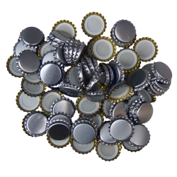 250 Silver Crown Caps - 26mm - For Beer Bottles