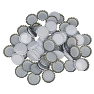 100 White Crown Caps - 26mm - For Beer Bottles
