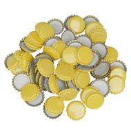 250 Yellow Crown Caps - 26mm - For Beer Bottles