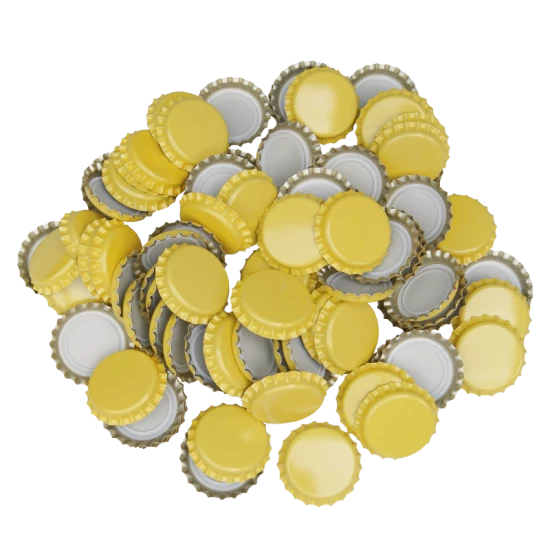 250 Yellow Crown Caps - 26mm - For Beer Bottles