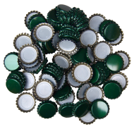 100 Green Crown Caps - 26mm - For Beer Bottles