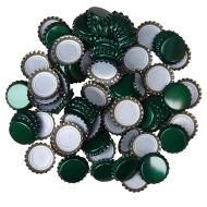 100 Green Crown Caps - 26mm - For Beer Bottles