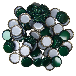 100 Green Crown Caps - 26mm - For Beer Bottles