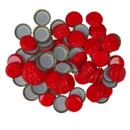 100 Red Crown Caps - 26mm - For Beer Bottles