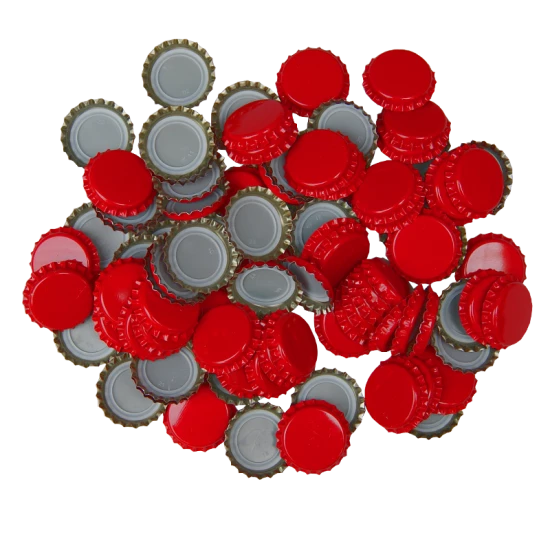 100 Red Crown Caps - 26mm - For Beer Bottles