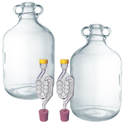 2 x Glass 1 Gallon Demijohns Including Bungs And Airlocks