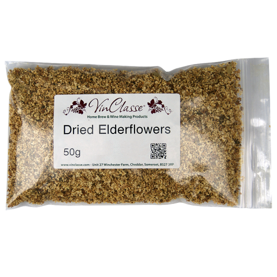 Dried Elderflowers - 50g Bag - Shelled (Without Stems)