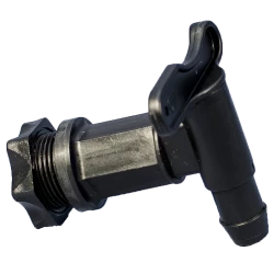 Black Plastic Lever Tap For Fermentation Vessel / King Keg - 25mm Thread