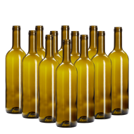 750ml Green Wine Bottles With Corks - Box of 12