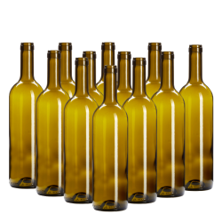 750ml Green Wine Bottles With Corks - Box of 12