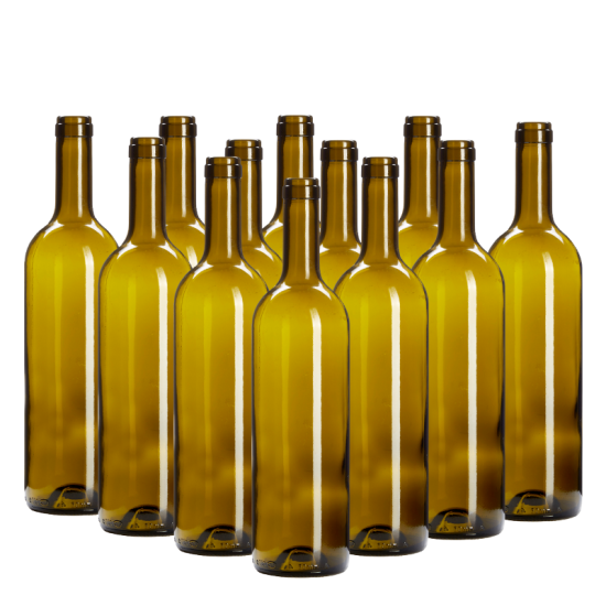 750ml Green Wine Bottles With Corks - Box of 12