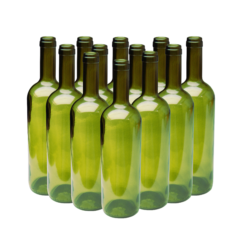 12 Green Wine Bottles