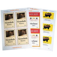 Dry Gummed A4 Label Paper - Pack Of 8 Sheets - For Printing Wine And Beer Bottle Labels