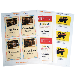 Dry Gummed A4 Label Paper - Pack Of 8 Sheets - For Printing Wine And Beer Bottle Labels