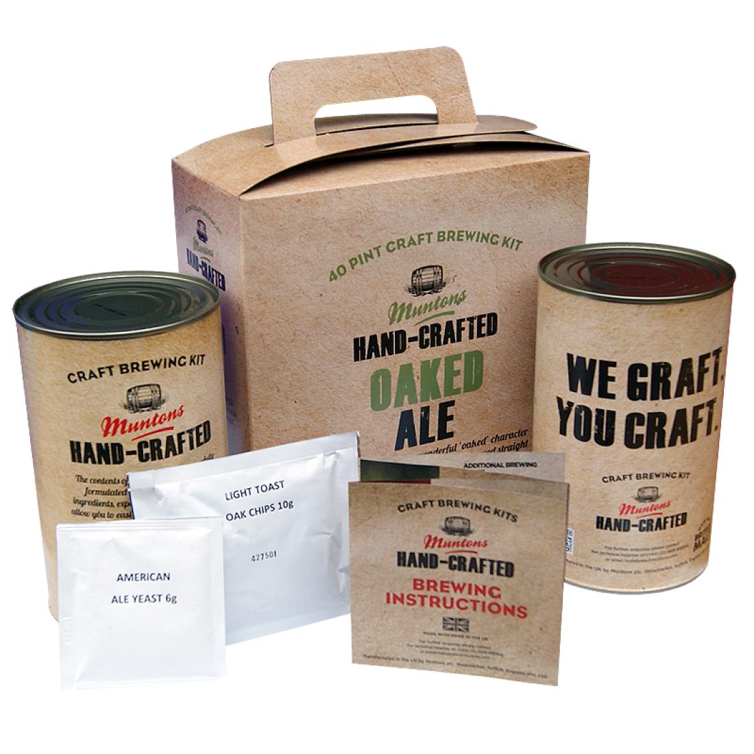 Muntons Hand Crafted Oaked Ale 40 Pint Kit Rich, Mellow Cask Style