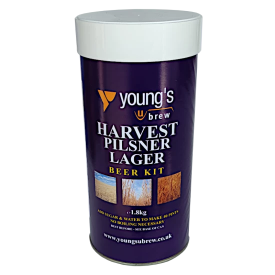 Youngs Harvest Pilsner Lager - 1.8kg - 40 Pint - Single Tin Beer Kit