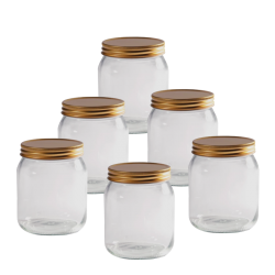 Traditional Honey Jars With Screw On Lids - Pack Of 6