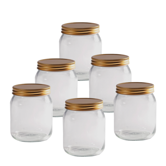 Traditional Honey Jars With Screw On Lids - Pack Of 6