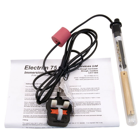 Electrim Immersion Heater - TE75 - For Demijohn Or Fermenting Buckets