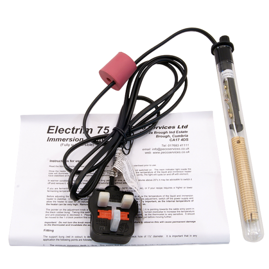 Electrim Immersion Heater Te75 For 4 demijohn electric heater