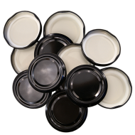 48mm Twist On Jam Jar Lids - Black - Pack Of 12