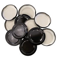 82mm Twist On Jam Jar Lids - Black - Pack Of 12
