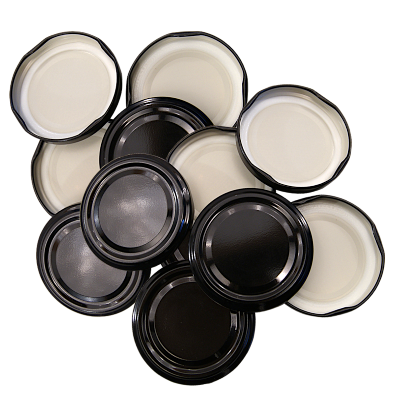 63mm Twist On Jam Jar Lids Black Pack Of 12 The Homebrew Centre