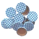 63mm Twist On Jam Jar Lids - Blue Gingham - Pack Of 12
