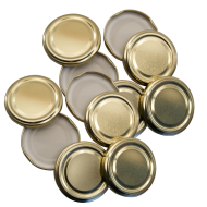 63mm Twist On Jam Jar Lids - Gold - Pack Of 12