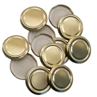 48mm Twist On Jam Jar Lids - Gold - Pack Of 12