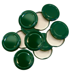 63mm Twist On Jam Jar Lids - Green - Pack Of 12