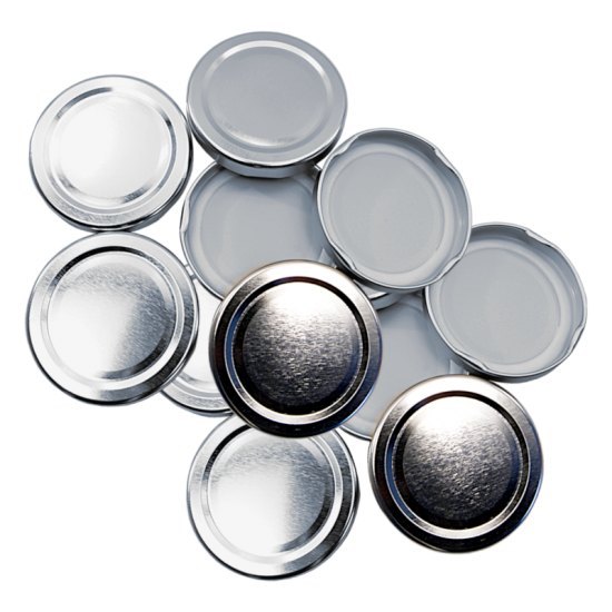 48mm Twist On Jam Jar Lids - Silver - Pack Of 12